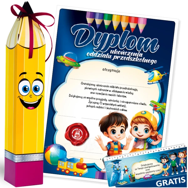 Zestaw Ukończenie Oddziału Przedszkolnego (Dyplom, Wesoły Ołówek, Zakładka)
