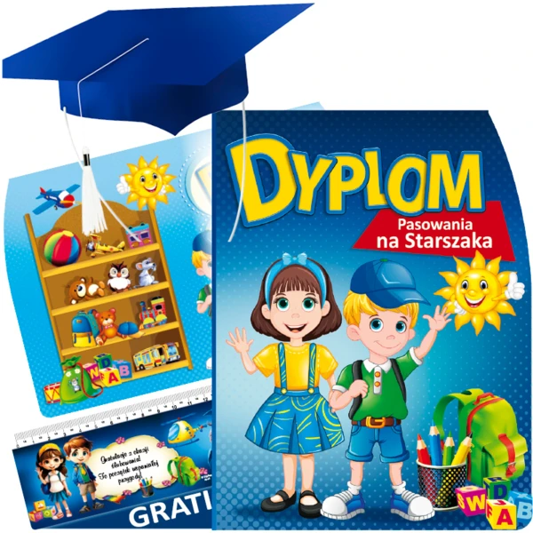 Zestaw Pasowanie na Starszaka (Dyplom, Biret, Zakładka)