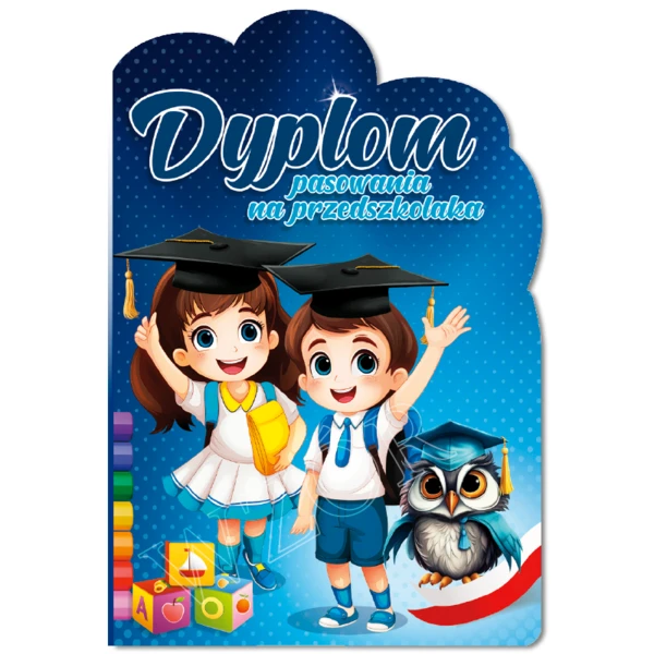 Zestaw Pasowanie na Przedszkolaka (Dyplom, Biret, Rożek Obfitości, Zakładka)