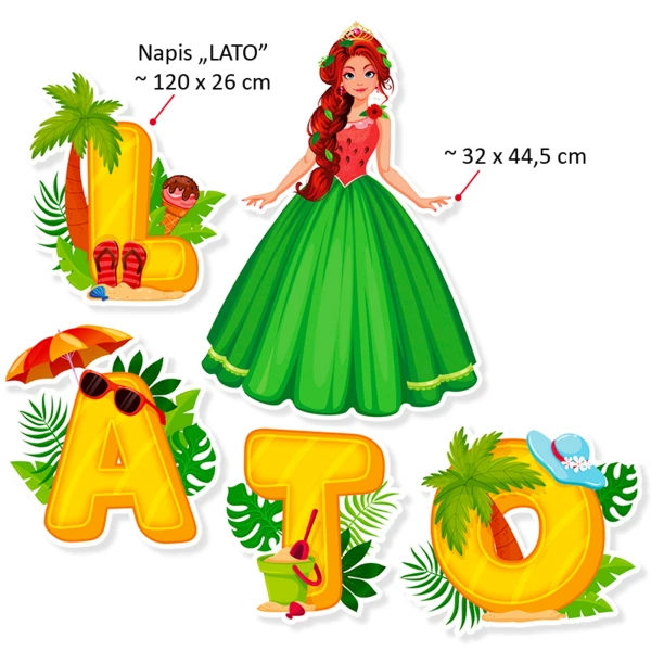 Dekoracje Szkolne Pani Lato i napis