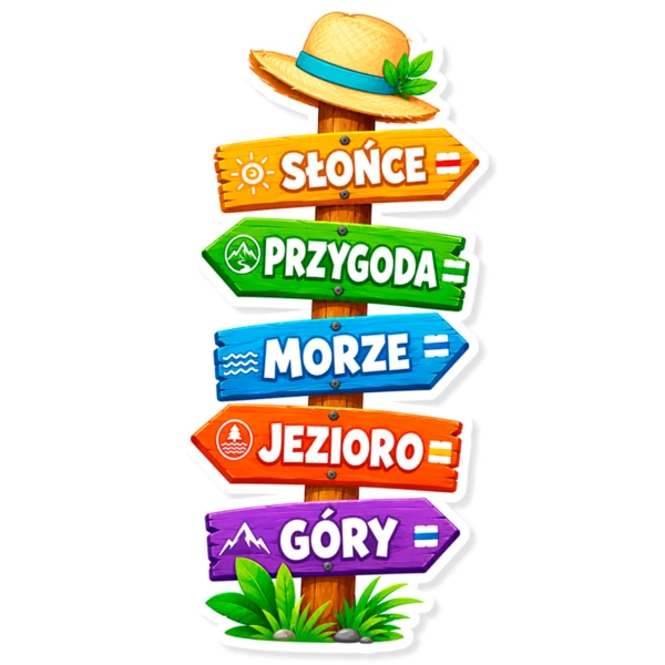 Dekoracje Przedszkolne Wakacje - Drogowskaz do przygody