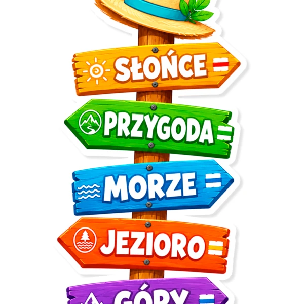 Dekoracje Przedszkolne Wakacje - Drogowskaz do przygody