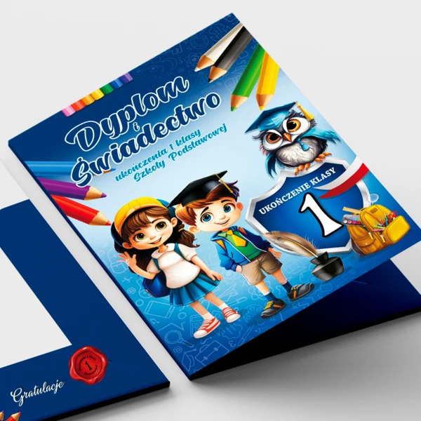 Teczka na dyplom i świadectwo ukończenia 1 klasy