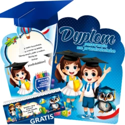 Zestaw na Pasowanie na Przedszkolaka (Dyplom, Biret, Zakładka)