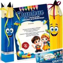 Zestaw Ukończenie Oddziału Przedszkolnego (Dyplom A4, Wesoły Ołówek, Zakładka)