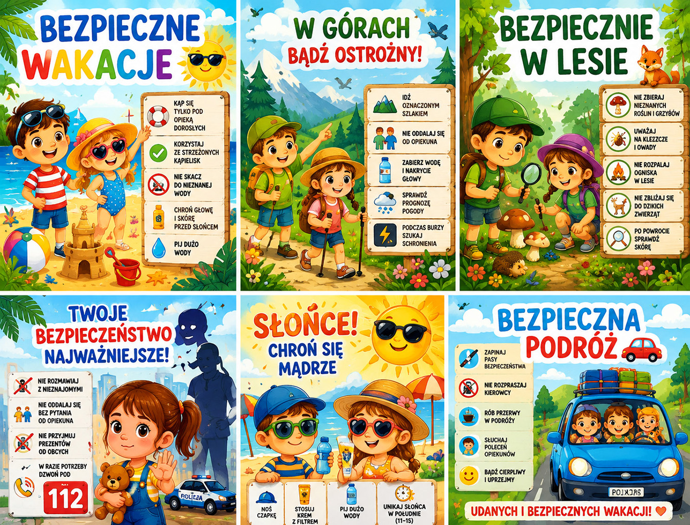 Infografiki "Bezpieczne Wakacje" od Dyplomy.pl